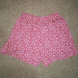 Shein Red Floral Shorts